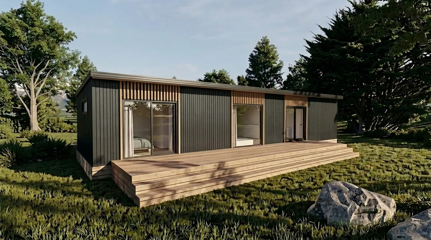 Premium Portable Home with finishes and materials chosen from the design palette